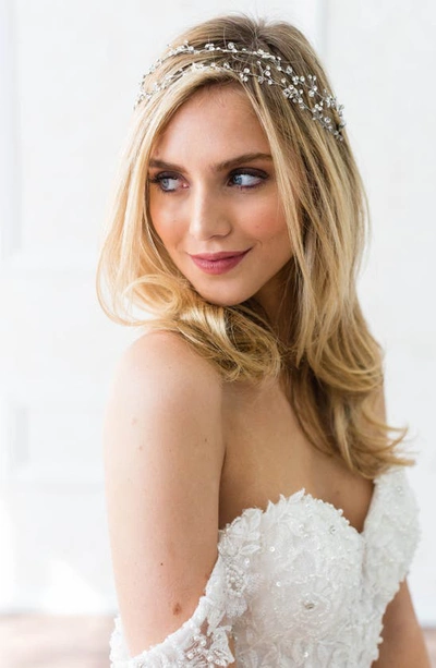 Shop Brides And Hairpins Gia Double Banded Halo Headpiece In Silver