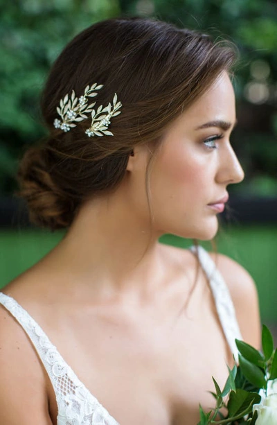 Brides And Hairpins Calvina 2-piece Hair Clip Set In Gold