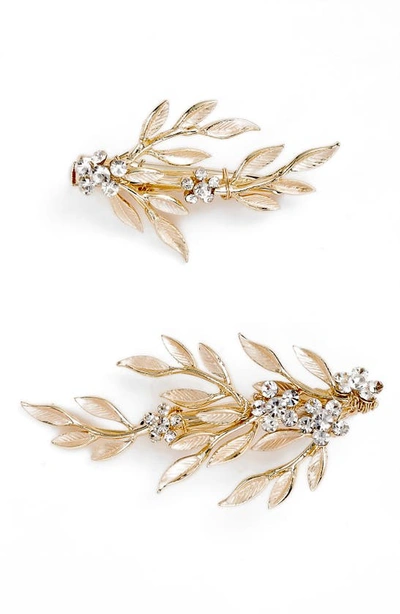 Brides And Hairpins Calvina 2-piece Hair Clip Set In Gold