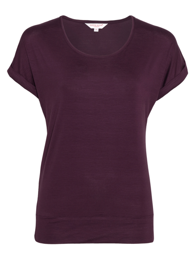 Shop Derek Rose Women's Short Sleeve Lounge T-shirt Carla Micro Modal Plum In Wine