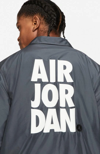 Nike Jordan Jumpman Classics Coach's Jacket In Smoke Grey/ Black/ White |  ModeSens