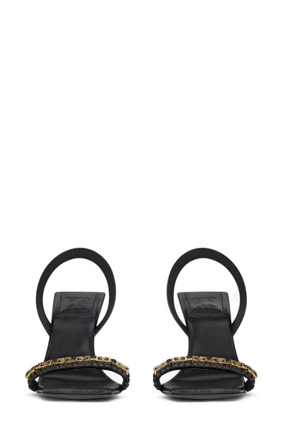 Shop Givenchy 4g Chain Slingback Sandal In Black