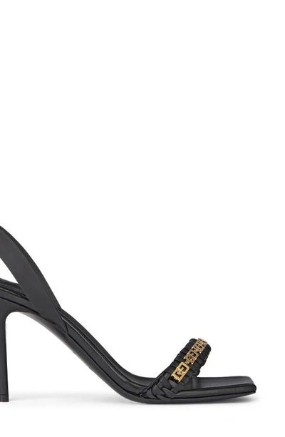 Shop Givenchy 4g Chain Slingback Sandal In Black