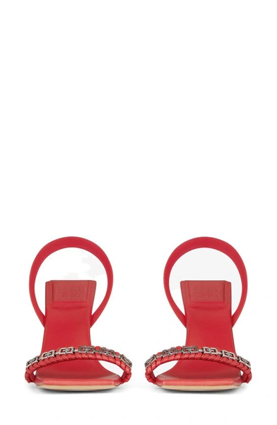 Shop Givenchy 4g Braided Strap Slingback Sandal In 601 Dark Red