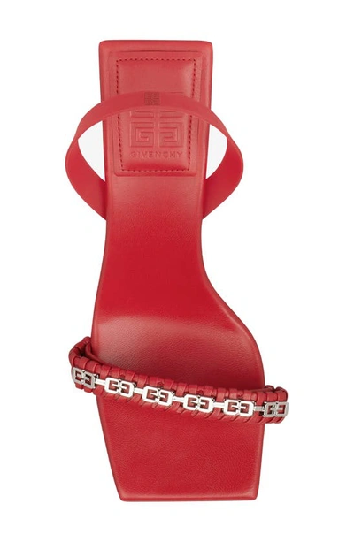 Shop Givenchy 4g Braided Strap Slingback Sandal In 601 Dark Red