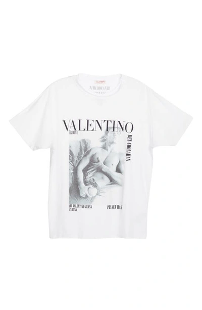 Shop Valentino Archive 1985 Print Graphic Tee In A01 - White/ Black