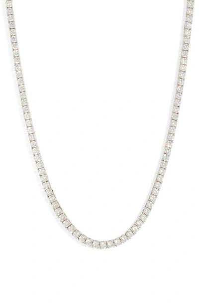 Shymi Classic Cubic Zirconia Tennis Necklace In Silver