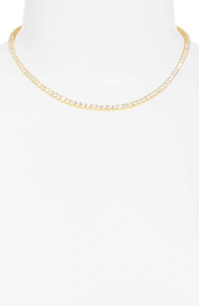 Shop Shymi Classic Cubic Zirconia Tennis Necklace In Gold