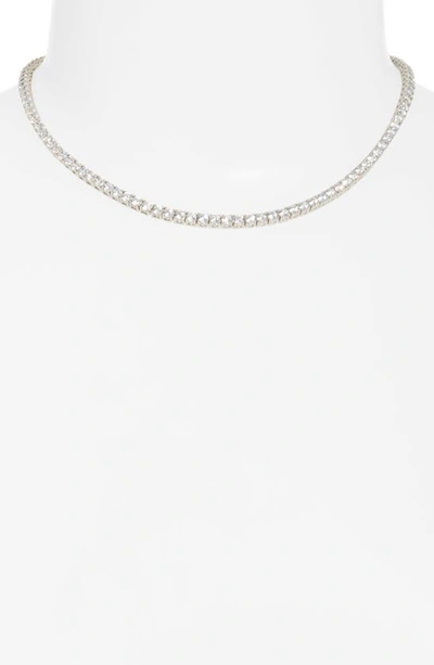 Shop Shymi Classic Cubic Zirconia Tennis Necklace In Silver