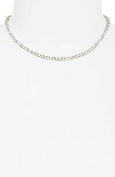 Shymi Classic Cubic Zirconia Tennis Necklace In Silver