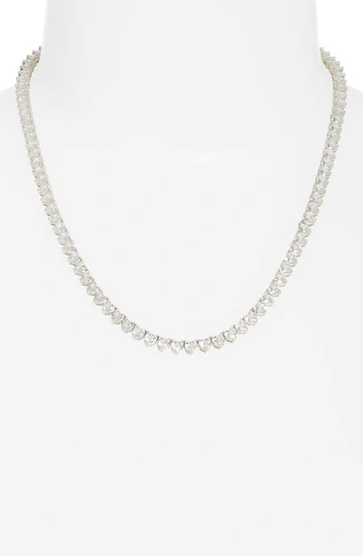 Shop Shymi Heart Tennis Necklace In Silver