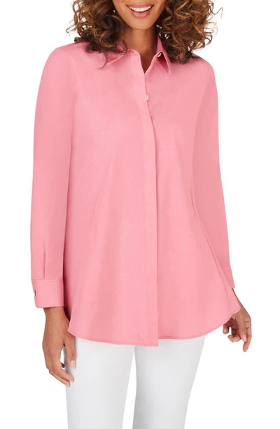 Shop Foxcroft Cici Non-iron Tunic Blouse In Rose Blossom