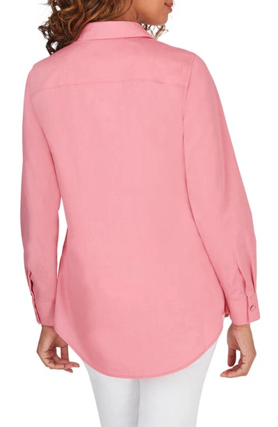 Shop Foxcroft Cici Non-iron Tunic Blouse In Rose Blossom