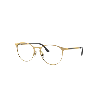 Ray Ban Rb6375 Optics Eyeglasses Gold Frame Clear Lenses Polarized 51-18 In Gold