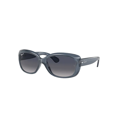 Shop Ray Ban Jackie Ohh Transparent Sunglasses Blue Frame Blue Lenses Polarized 58-17