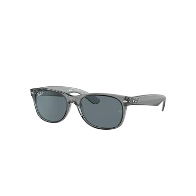 Shop Ray Ban New Wayfarer Classic Sunglasses Grey Frame Blue Lenses Polarized 52-18