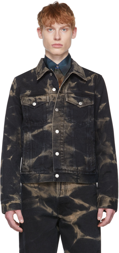 Shop Dries Van Noten Black & Beige Denim Jacket In 900 Black