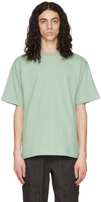 Shop Gr10k Green Cotton T-shirt In Acqua