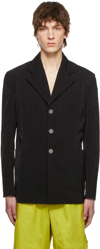 Shop Bottega Veneta Black Nylon Coat In 1000-black