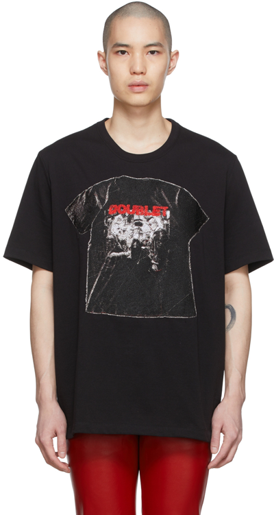 Shop Doublet Black Cotton T-shirt
