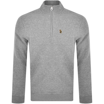 Shop Luke 1977 Half Zip Sydney Sweatshirt Grey