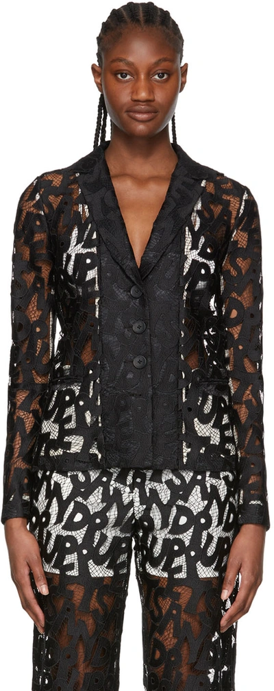 Puppets And Puppets Black Polyester Blazer In Black