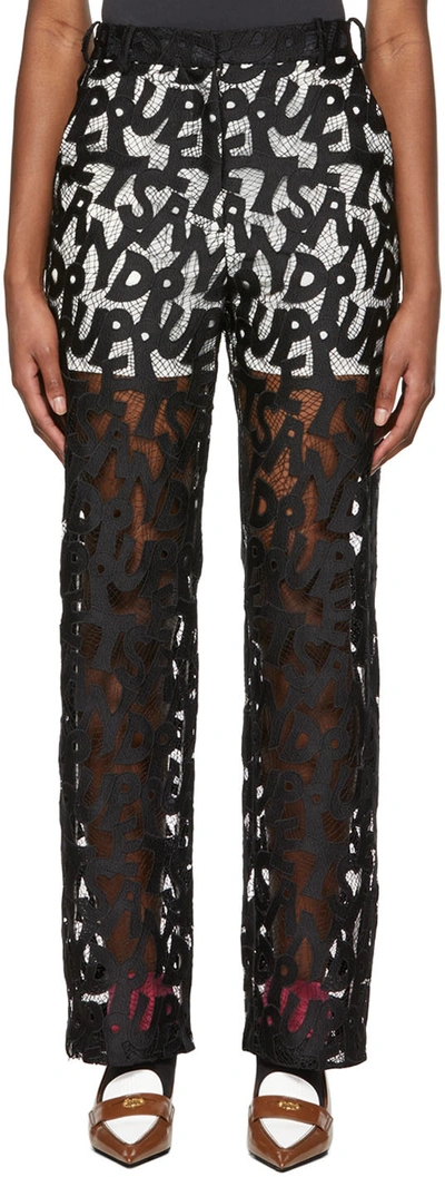 Puppets And Puppets Black Polyester Trousers In Black