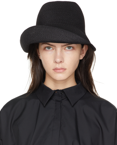 Shop Yohji Yamamoto Black Linen Braid Hat In 1 Black