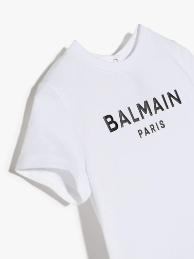 Shop Balmain Logo-print Tiered Dress In Black