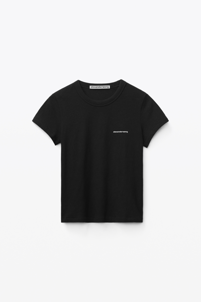 Alexander Wang Shrunken Tee In High Twist Jersey In Black