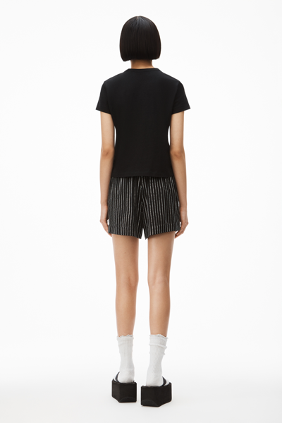 Alexander Wang Shrunken Tee In High Twist Jersey In Black