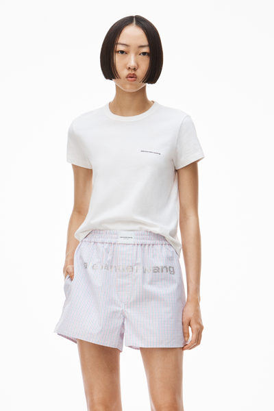Alexander Wang Shrunken Tee In High Twist Jersey In White