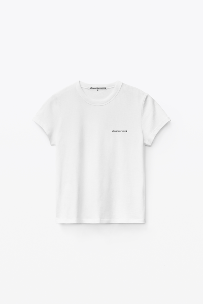 Alexander Wang Shrunken Tee In High Twist Jersey In White