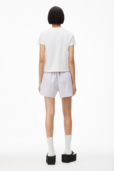 Alexander Wang Shrunken Tee In High Twist Jersey In White