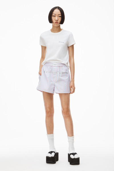 Alexander Wang Shrunken Tee In High Twist Jersey In White