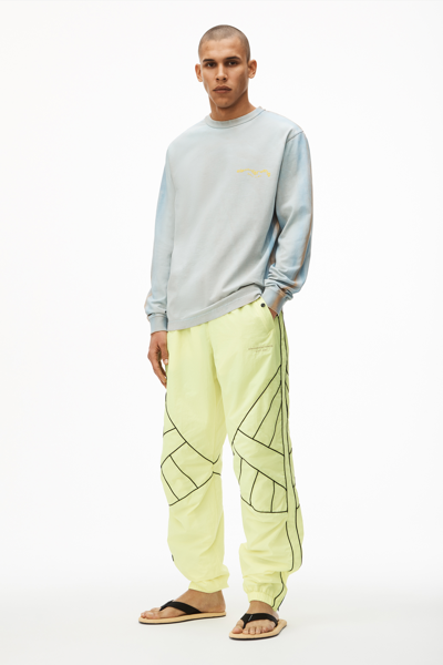 Shop Alexander Wang Long-sleeve Tee In Garment Dyed Jersey In Canal Blue