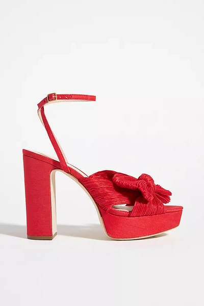 Shop Loeffler Randall Natalia Bow Heel In Red