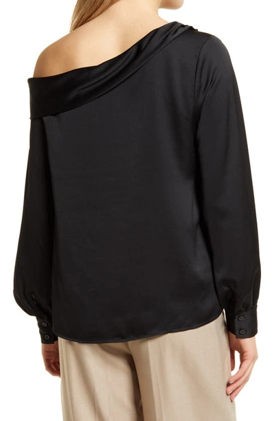 Shop Halogen One-shoulder Blouse In Black