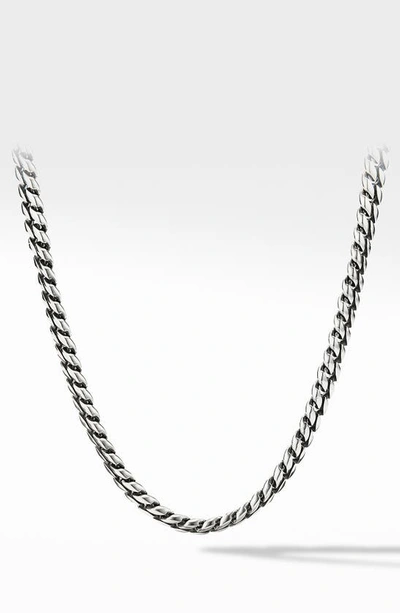 Shop David Yurman Curb Chain Necklace In Silver