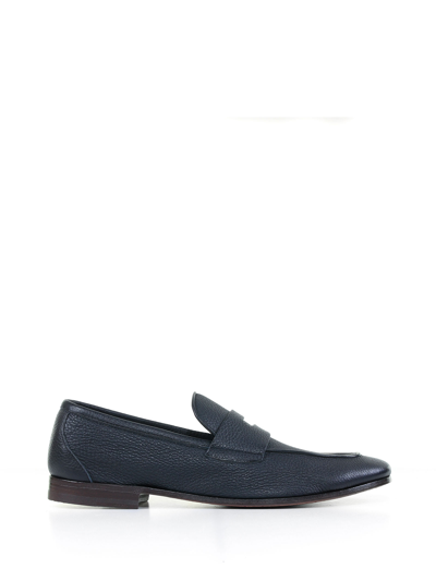 Shop Henderson Baracco Loafer In Leather In Blue Night