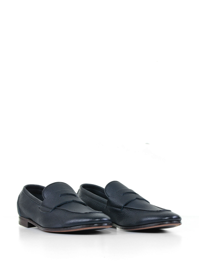 Shop Henderson Baracco Loafer In Leather In Blue Night
