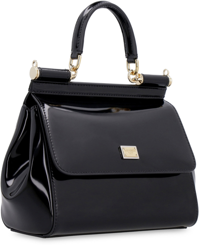 Small Sicily Bag In Black Patent Leather