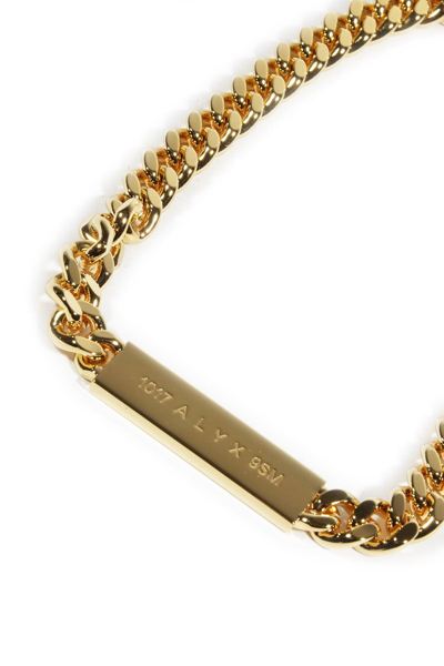 Shop Alyx Logo Plaque Chain Necklace In Oro
