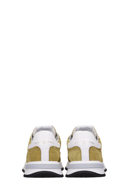 Shop Philippe Model Tropez 2.1 Sneakers In Yellow Suede And Fabric