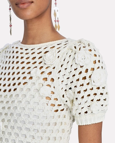 Shop Something Navy Crochet-knit Mini Dress In White