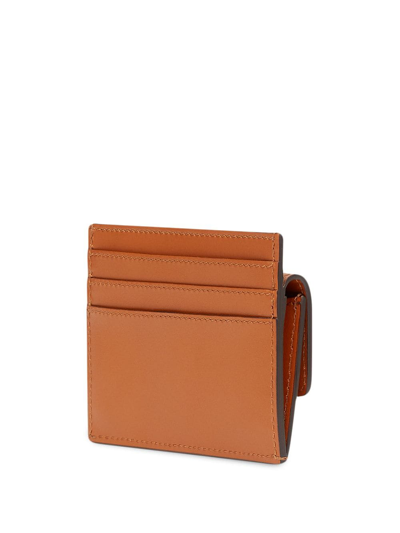 Shop Fendi Ff Leather Credit Card Case In Brown