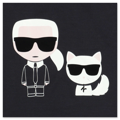 Shop Karl Lagerfeld Top Nero In Modale Karl & Choupette