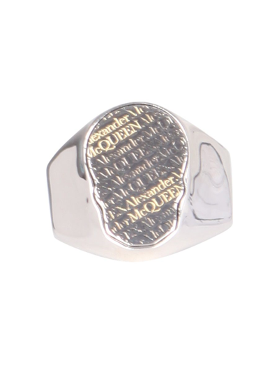 Shop Alexander Mcqueen Men's Silver Ring