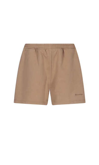 Shop Balenciaga Men's Beige Cotton Shorts