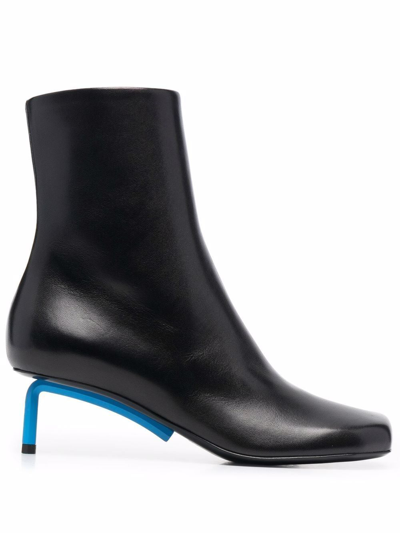 Shop Off-white Women's Black Leather Ankle Boots